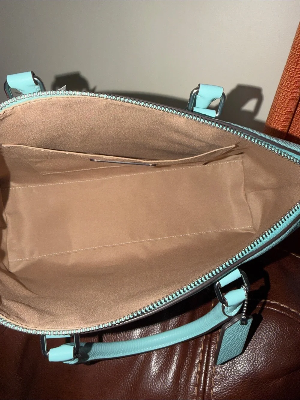 ‼️NEW Coach Blue Leather Georgia Satchel Crossbody Bag